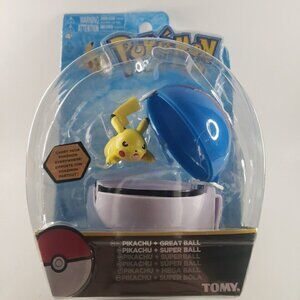 Pokemon Pikachu Great Ball Super Ball Tomy Clip & Carry Pokeball Figure